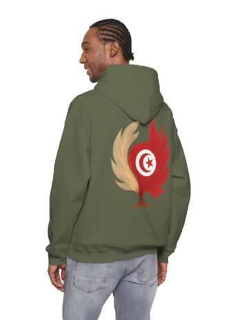 Men Hoodie Tunisie Flag Tree Emblem
