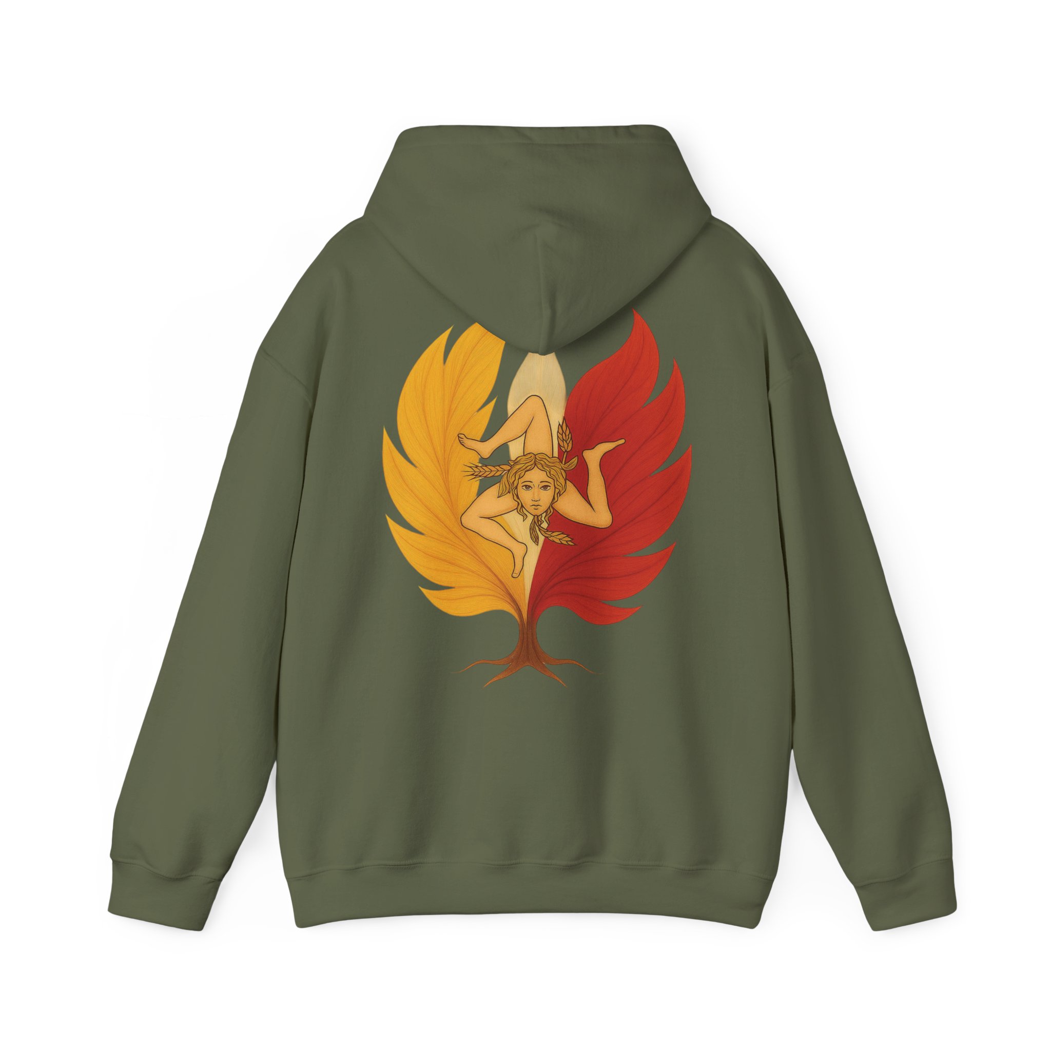 Men Hoodie Sicile Flag Tree Emblem – Image 9