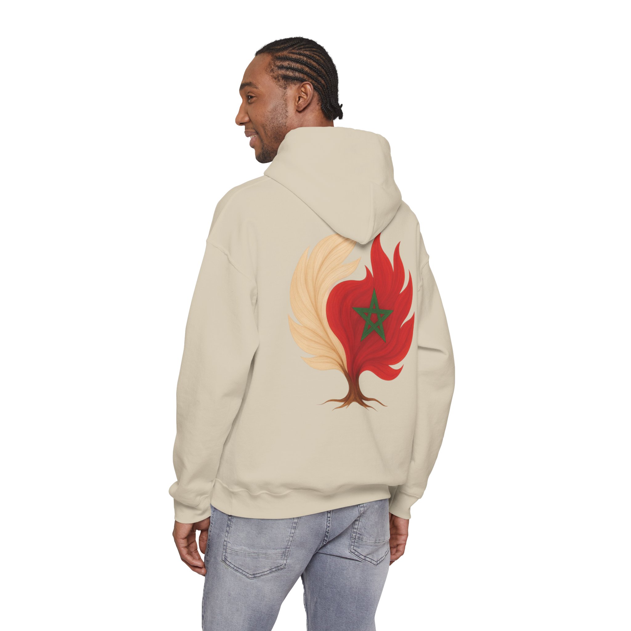 Men Hoodie Morocco Flag Tree Emblem – Image 7