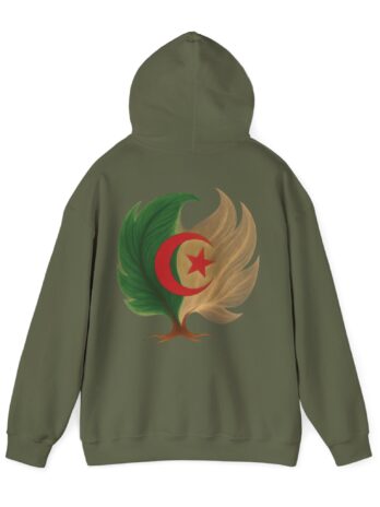 Men Hoodie Algeria Flag Tree Emblem