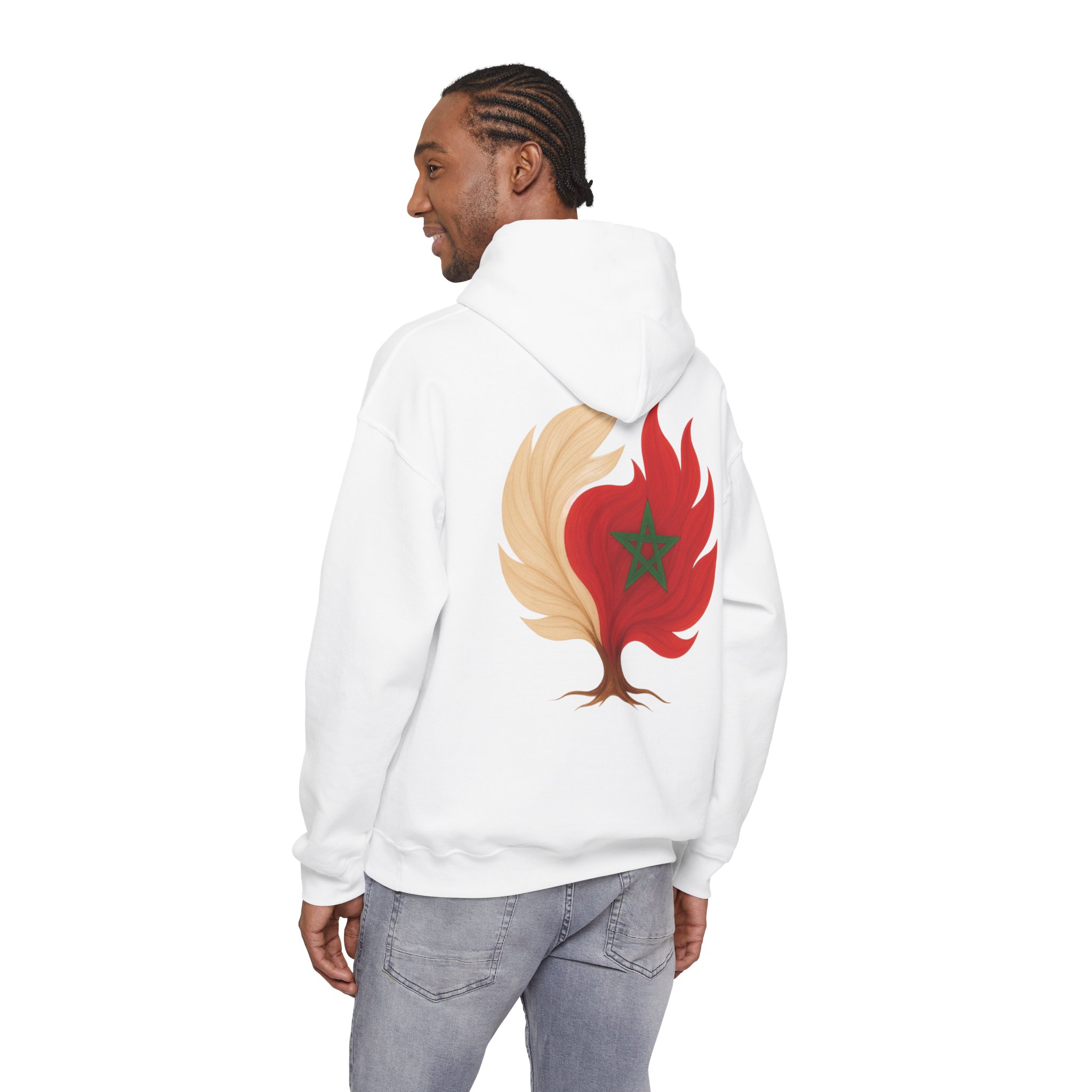 Men Hoodie Morocco Flag Tree Emblem – Image 10