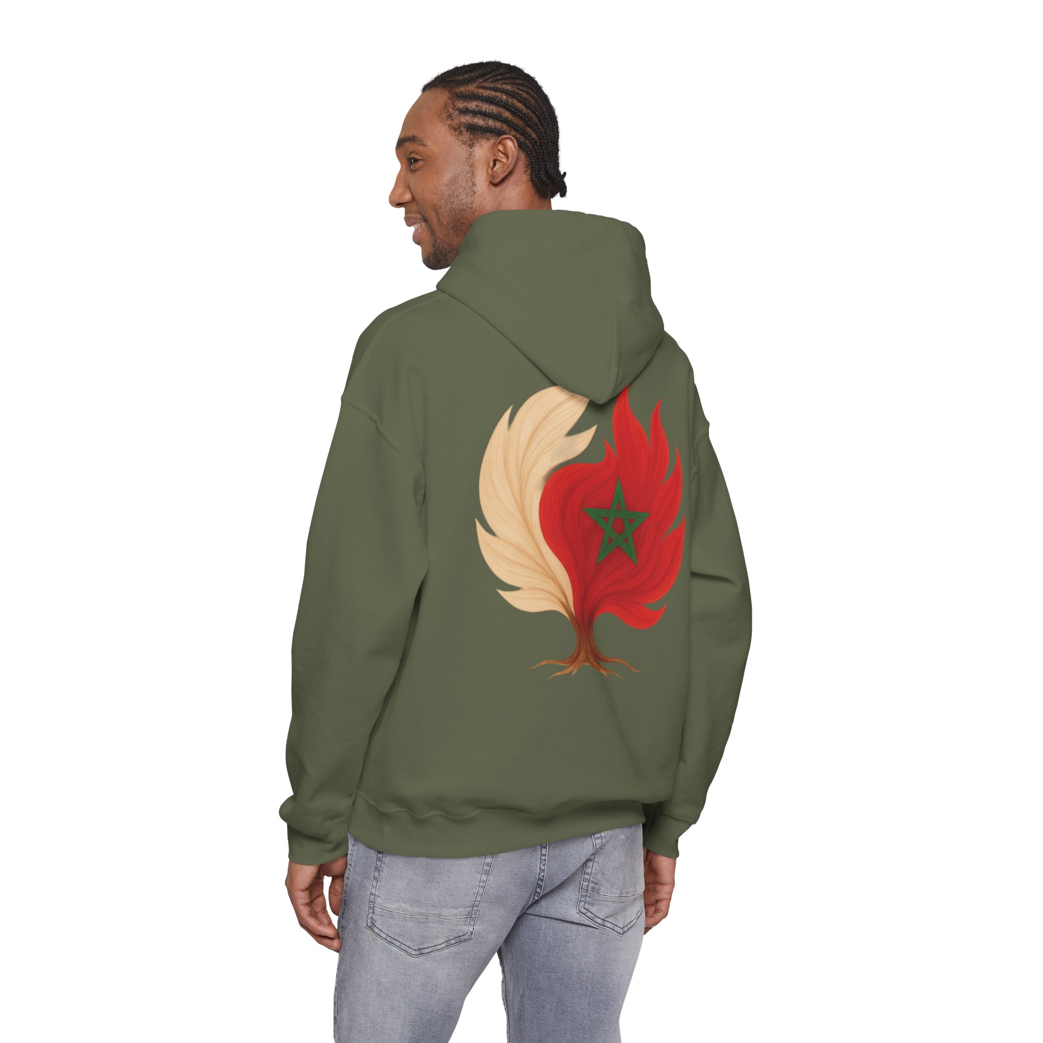 Men Hoodie Morocco Flag Tree Emblem – Image 21