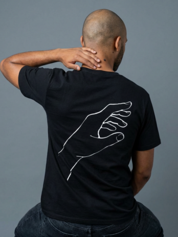 Men Line Art Hand T-Shirt