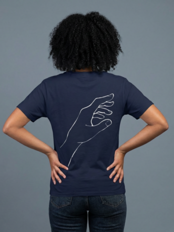Women Line Art Hand T-Shirt